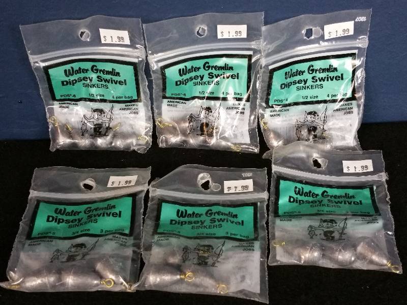 lot 266 image: Water Gremlin Dipsey Swivel Sinkers