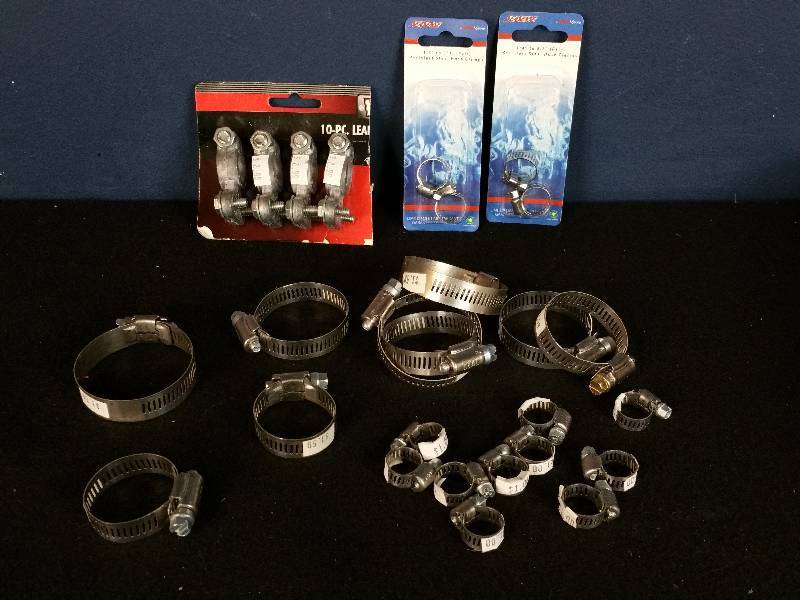 lot 350 image: Group of Hose Clamps & Battery Post Connectors