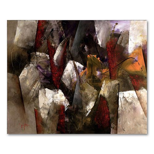lot 24 image: 26 x 32 Abstract II Canvas Wall Art by Lopez has damage