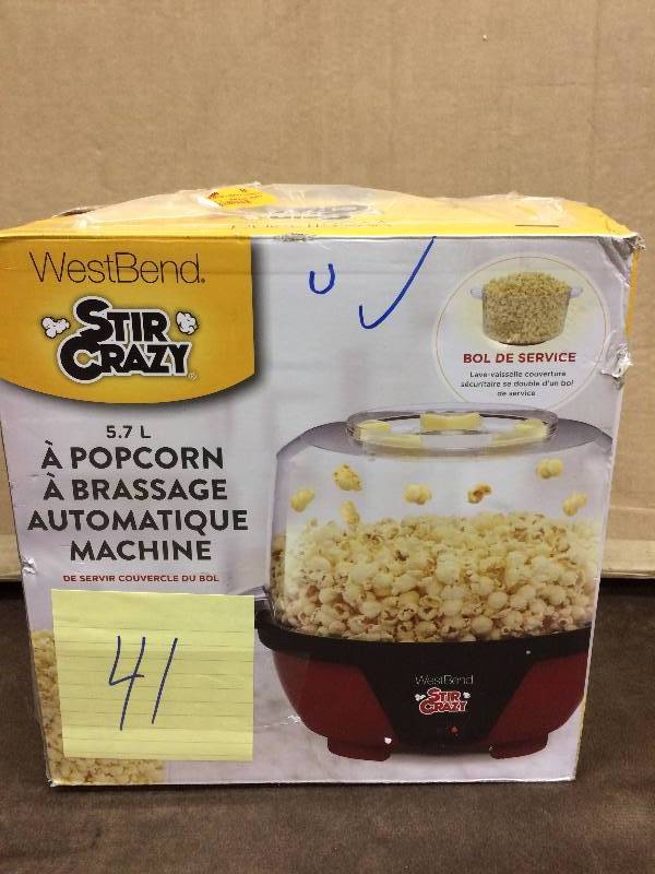 lot 41 image: Stir Crazy Popcorn Maker