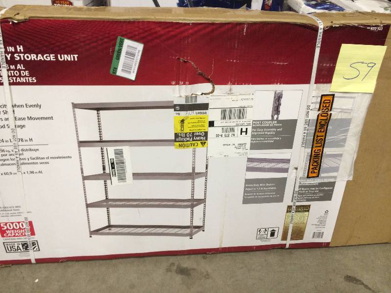 lot 59 image: Husky Heavy Duty Storage Unit 60 in W X 24in X 72 - 5 Shelf Unit