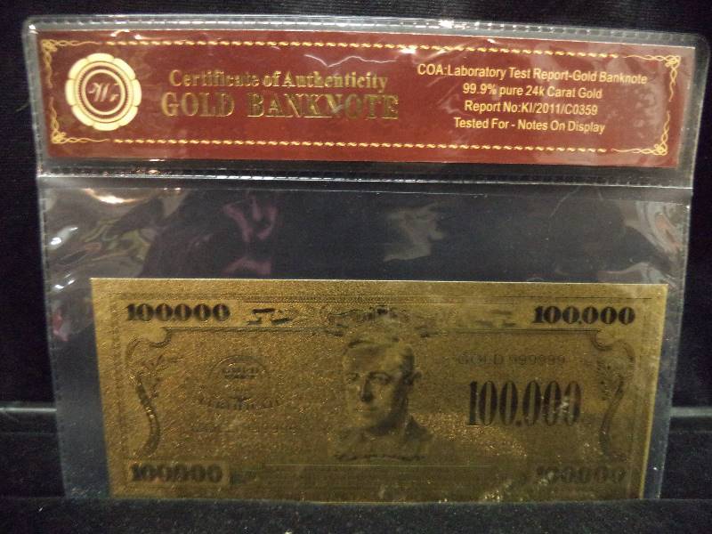 Gold BankNote Replica