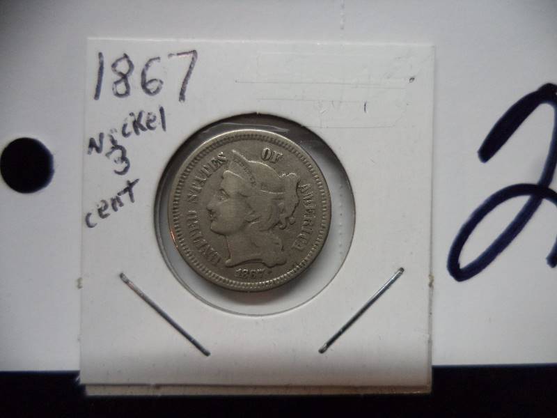 1867 Nickel 3 Cent Piece