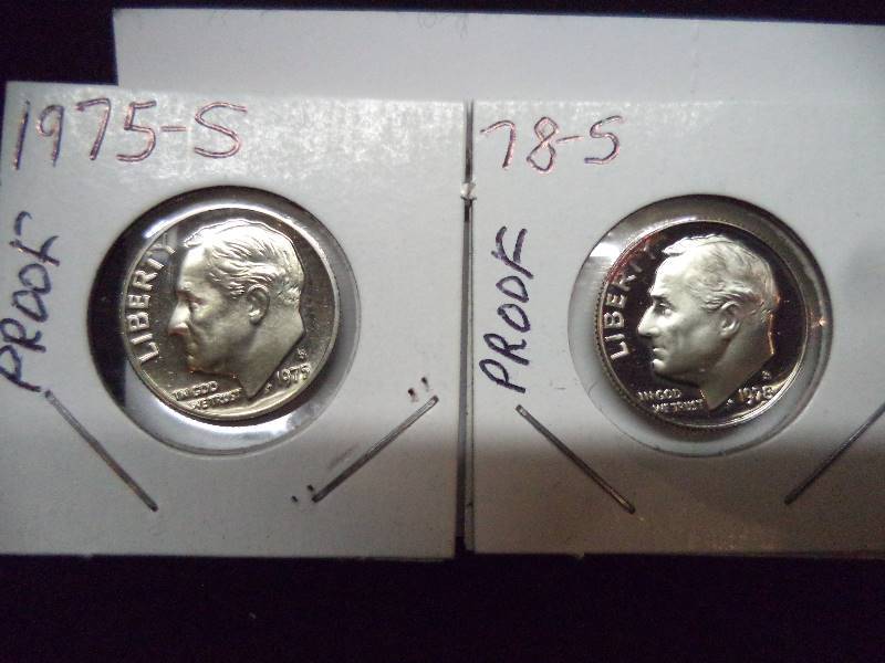 1975S, 1978S, 1981S, 1983S Proof Dimes