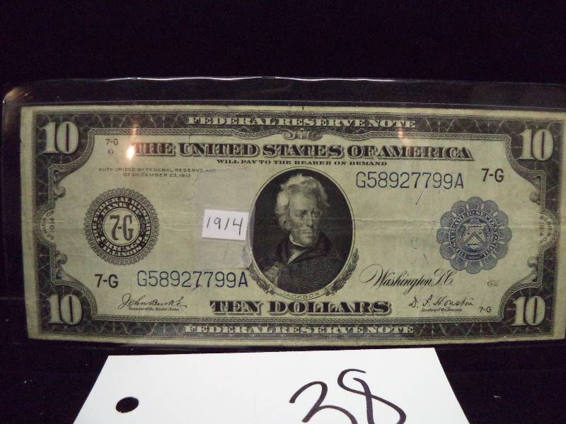 1914 Large TEN DOLLARS