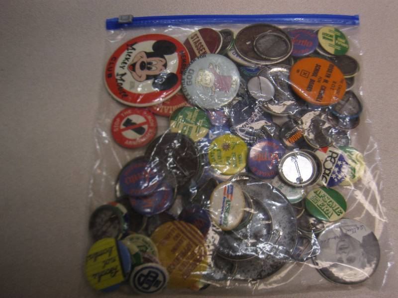 Lot Of Vintage Buttons, Some Political