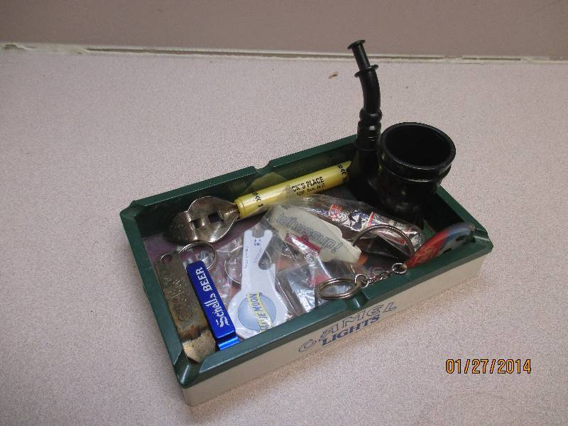 Camel Cigarette Ashtray With Some Beer Items