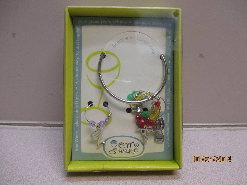Wine Glass Charm, Gem Ware