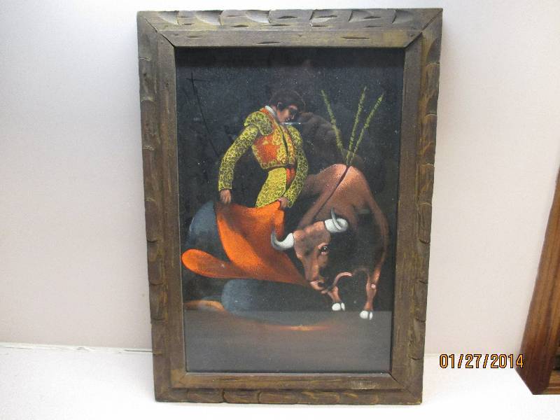 Framed Bull And Matador Art Picture