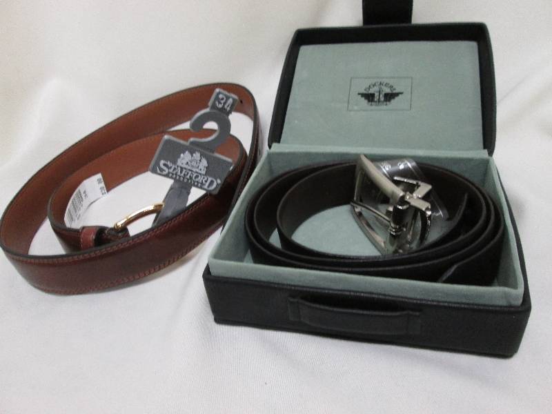 Stafford brown 34 leather belt, Do...