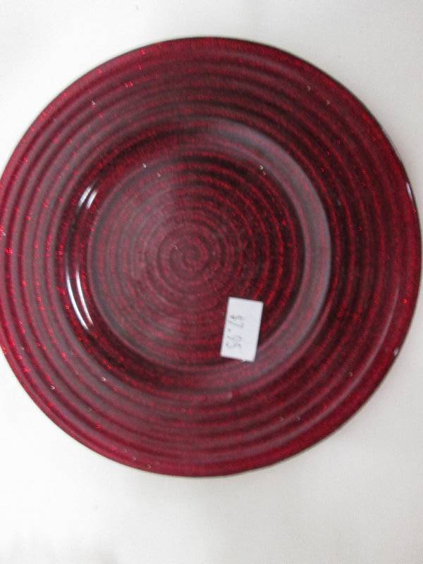Lot of 2 6 inch red glittering pla...