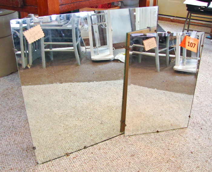 lot 107 image: two matching mirrors two different sizes