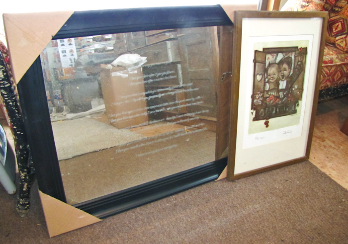 lot 115 image: Goebel Collectors Club framed print and  Mirror with message
