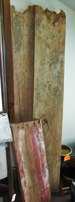 lot 116 image: 2 thick X wide and X long vintage barn lumber