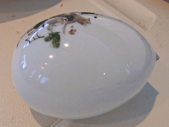 lot 331 image: Hand blown victorian era glass eggs hand painted