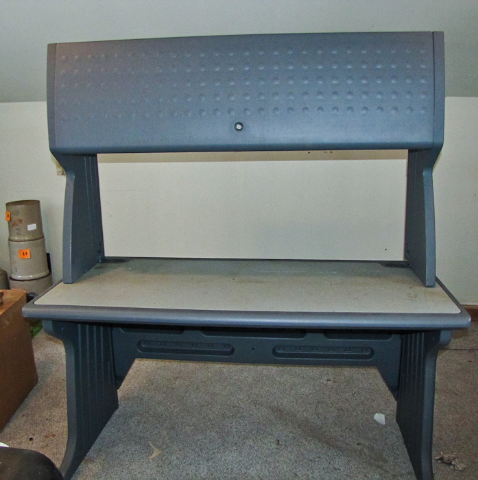 lot 131 image: lightweight desk with removable top with storage see photos