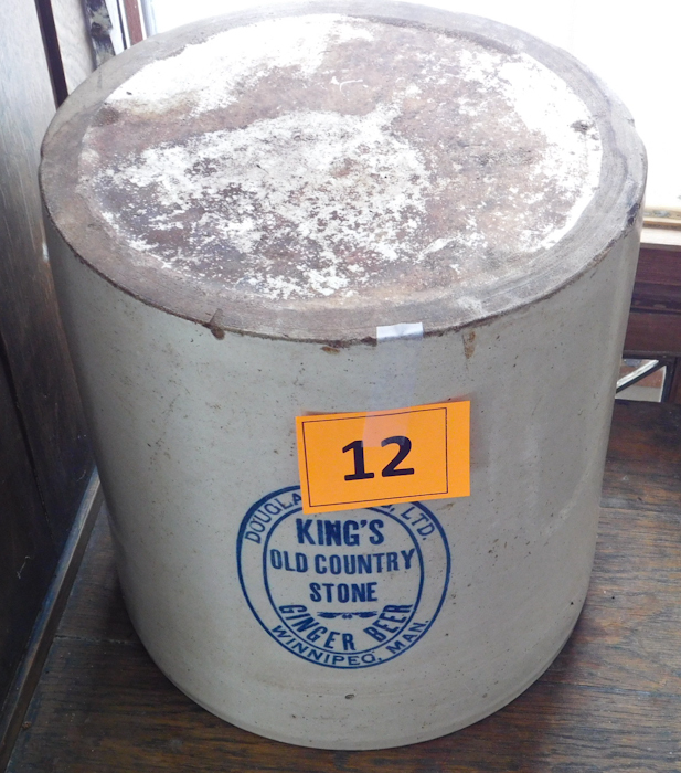 lot 12 image: Red Wing Old Country Stone ginger beer Winnipeg, Manitoba 5 gallon advertising crock