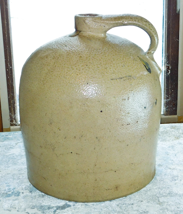 lot 72 image: unmarked salt glazed gallon jug