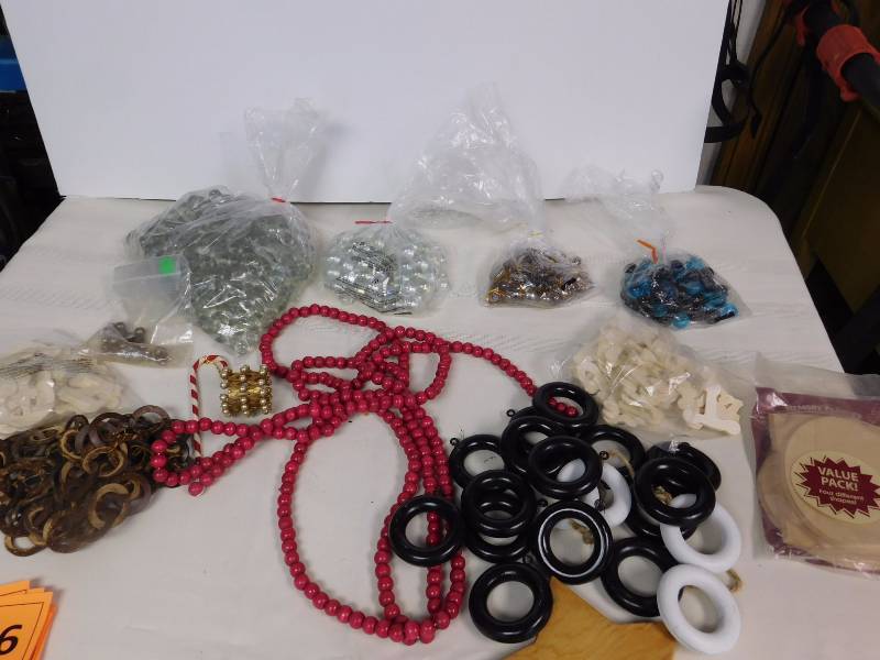 lot 166 image: Large lot of craft supplies & decorative items