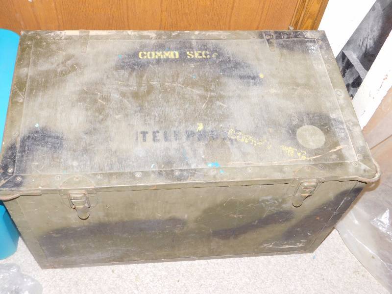 lot 188 image: military wooden box locker for communication equipment