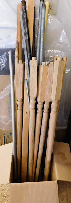 lot 258 image: group of spindles dowels pipes ect