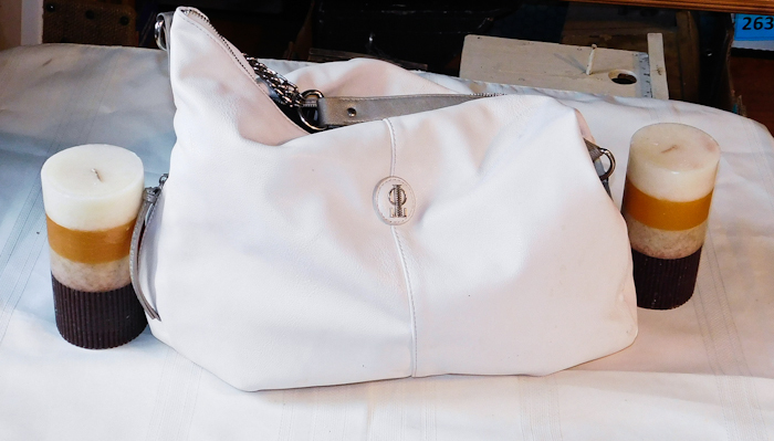 lot 280 image: white purse and candles please see photos and inspect