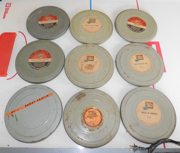 lot 293 image: Vintage 16mm FilmCans, News Reels & Educational Films