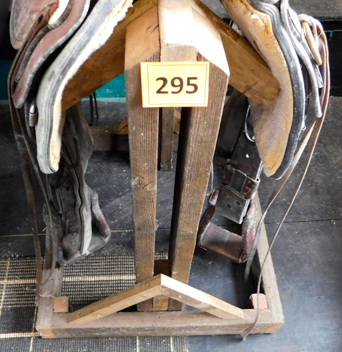 lot 295 image: Wood Horse Saddle Stand