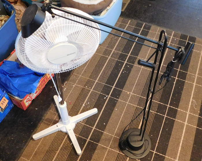 lot 314 image: Floor Lamp & Fan