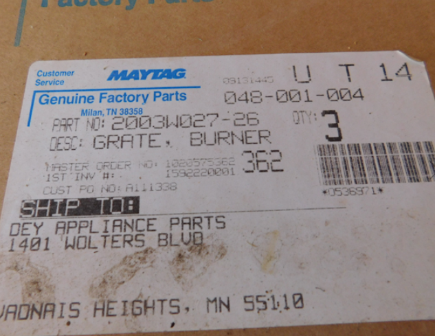 lot 342 image: 4 Maytag Genuine Factory Parts grate burner covers NIB