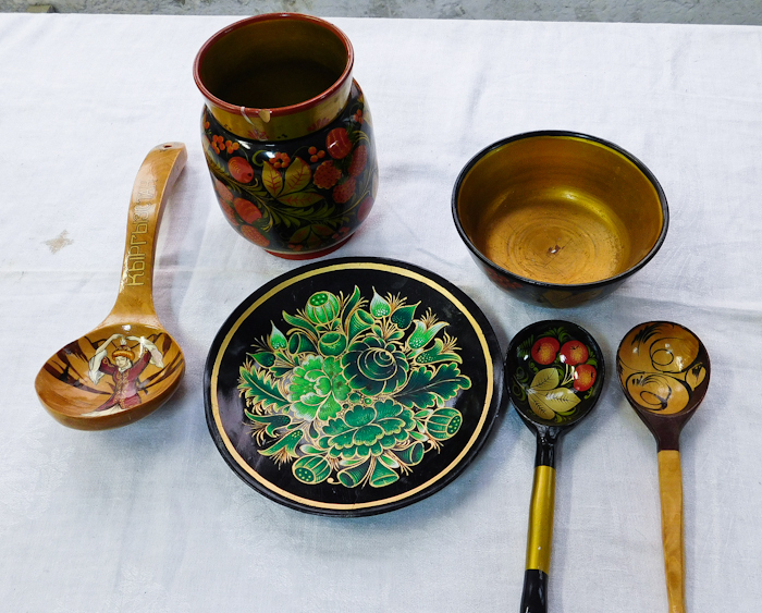 lot 42 image: lot of hand painted decorative items Mexico Russian and more