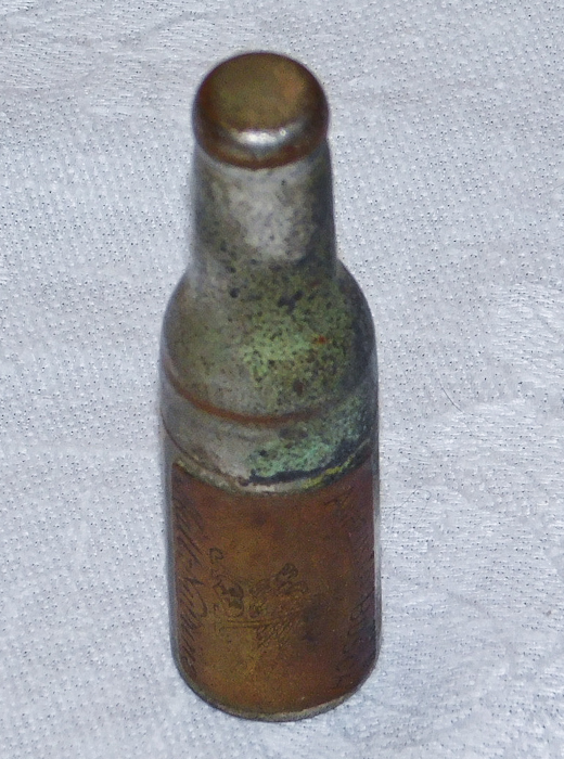 lot 68 image: Vintage Anheuser Busch Malt Nutrine Bottle Corkscrew Opener Brass & Nickle.