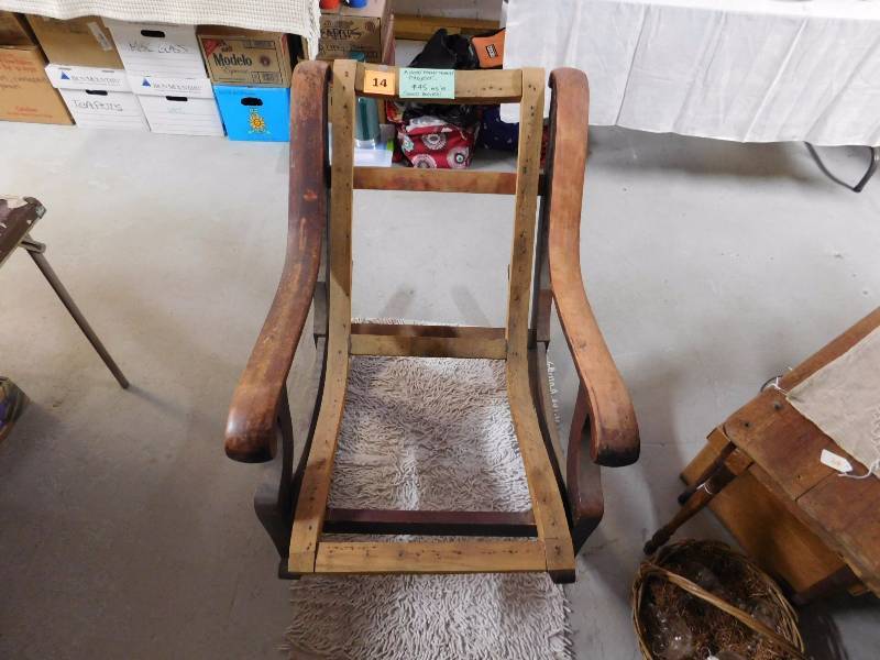 lot 14 image: Antique rocking chair this is a project piece