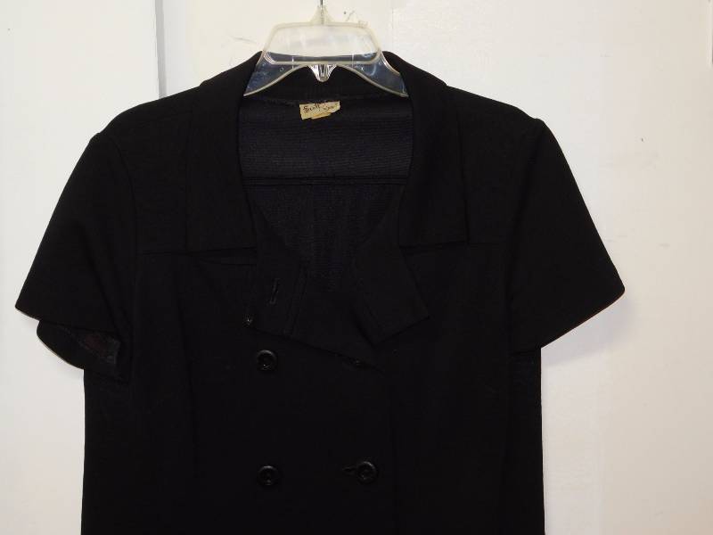 lot 109 image: vintage black dress double button