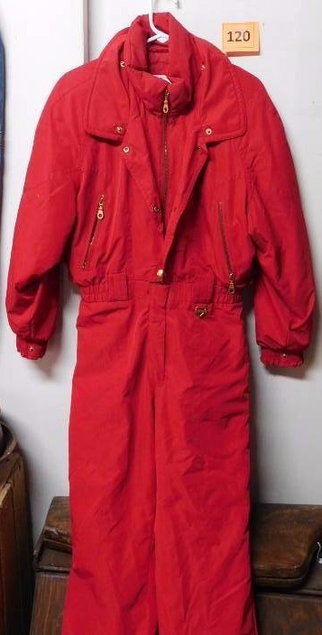 lot 120 image: Fera  red womens snowsuit looks much like a St. Paul Vulcan style snowsuit
