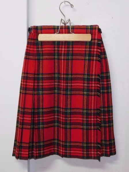 Sz 4 Stewart tartan kilt red made by Bushwacker USA made