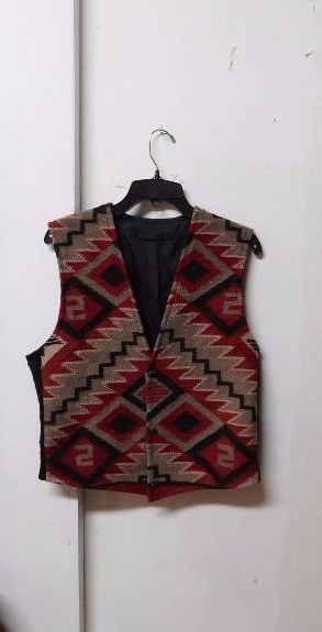 lot 130 image: Vest monks cloth cotton back and wool front