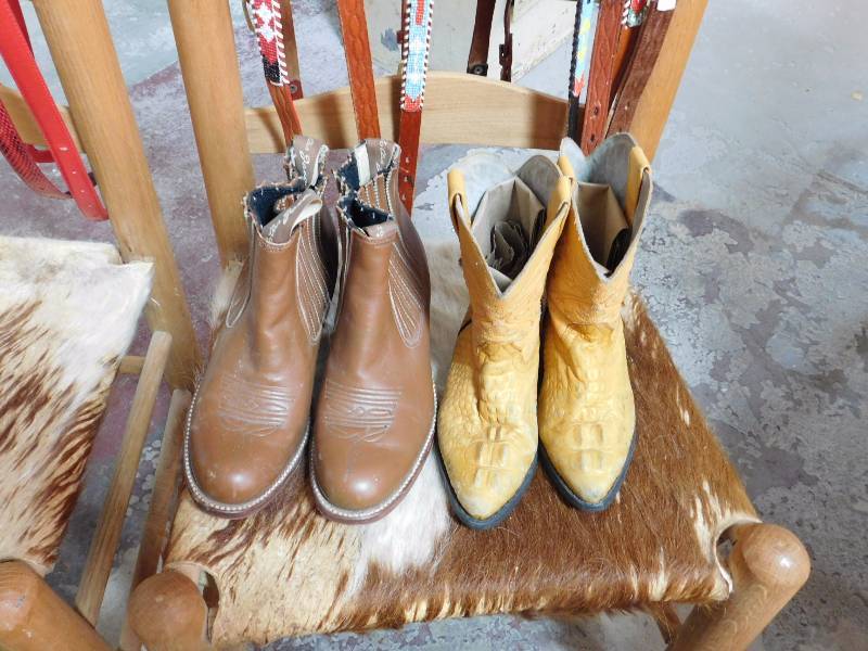 lot 133 image: two pair of leather boots