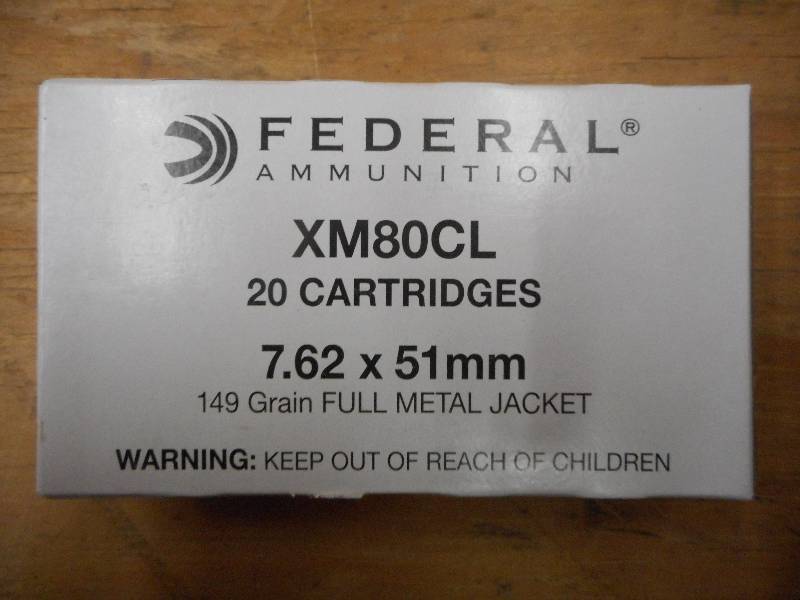 lot 3 image: (20) Rounds Federal XM80CL 7.62x51m...