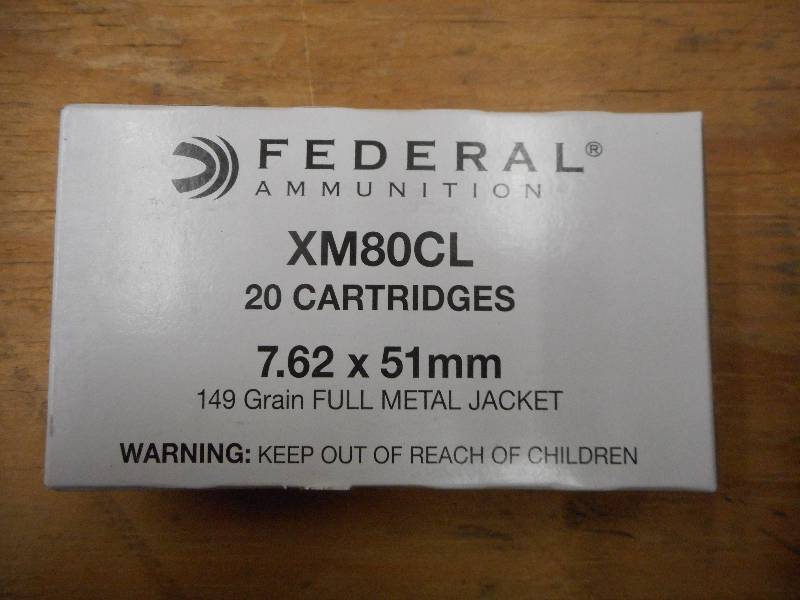 lot 4 image: (20) Rounds Federal XM80CL 7.62x51m...