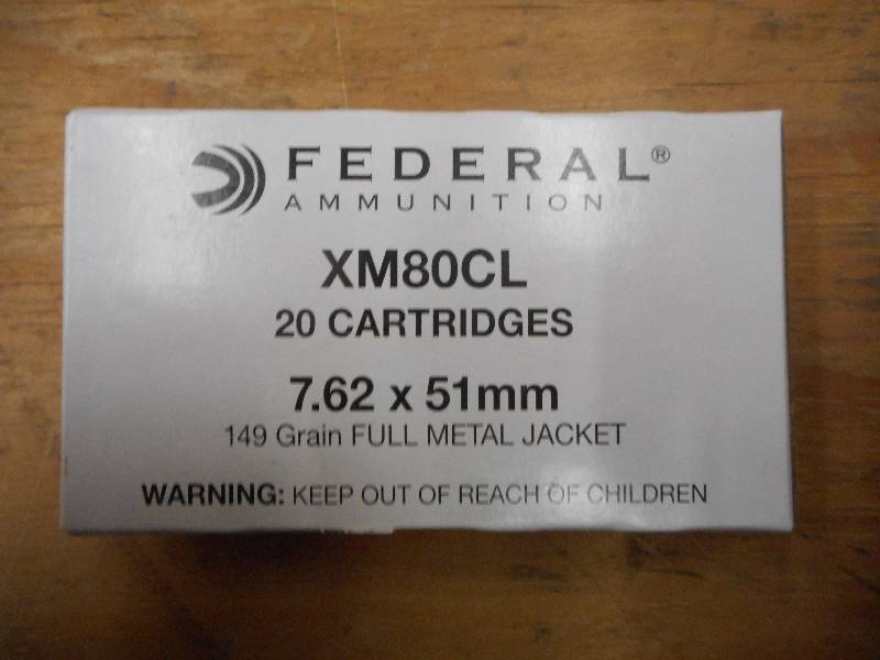 lot 8 image: (20) Rounds Federal XM80CL 7.62x51m...