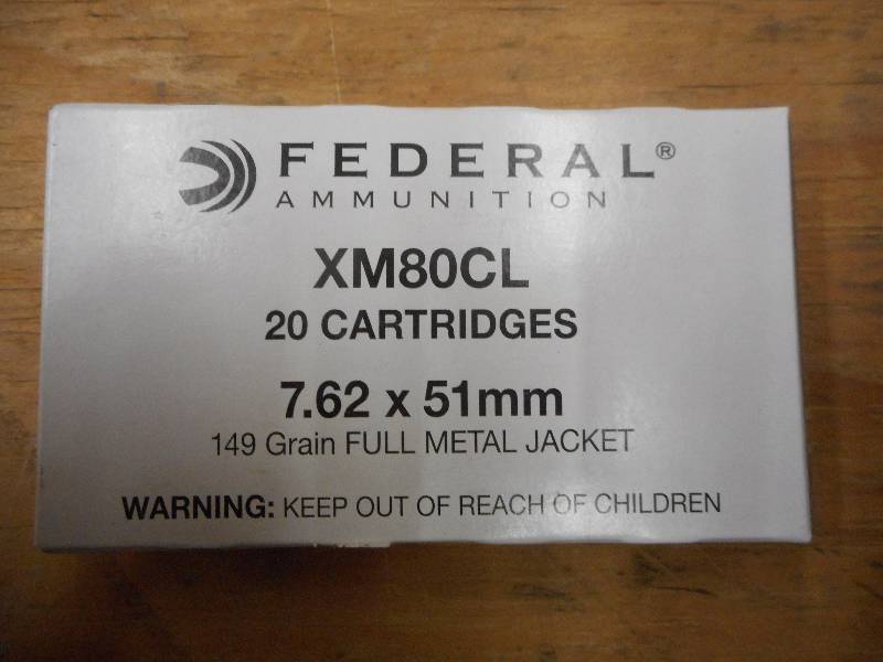 lot 9 image: (20) Rounds Federal XM80CL 7.62x51m...