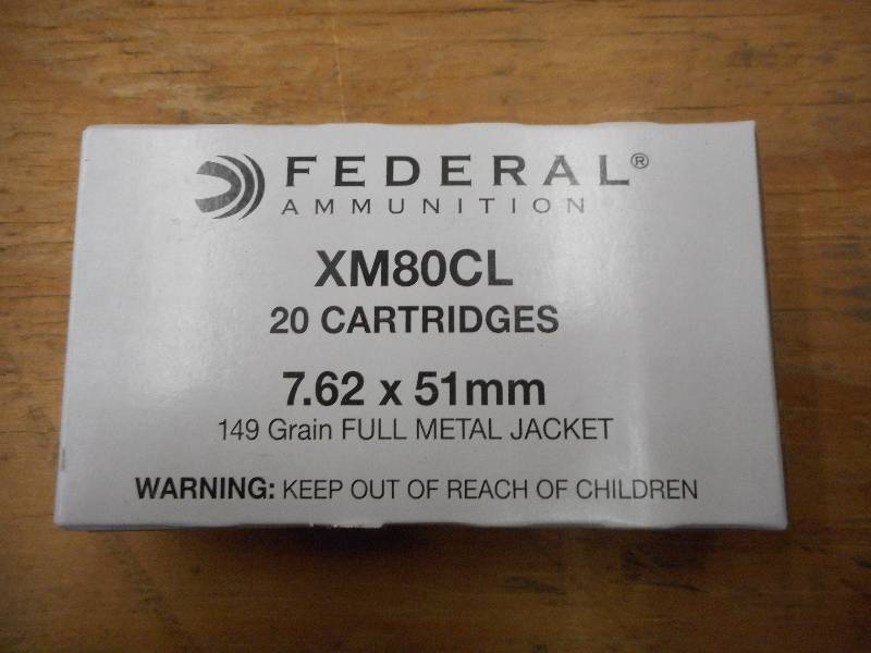 lot 13 image: (20) Rounds Federal XM80CL 7.62x51m...