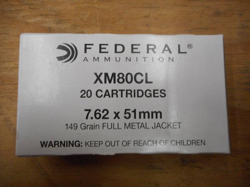 lot 18 image: (20) Rounds Federal XM80CL 7.62x51m...