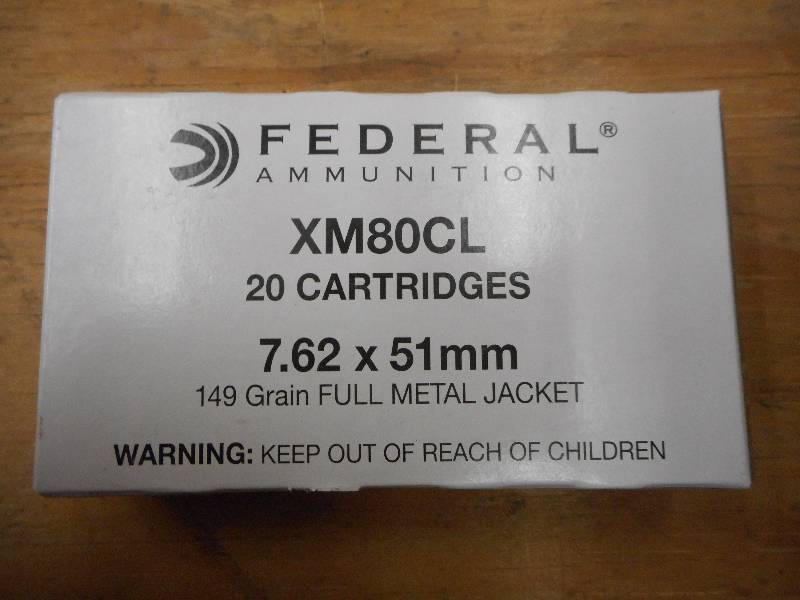 lot 20 image: (20) Rounds Federal XM80CL 7.62x51m...