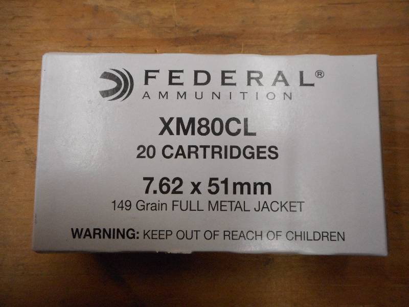lot 21 image: (20) Rounds Federal XM80CL 7.62x51m...