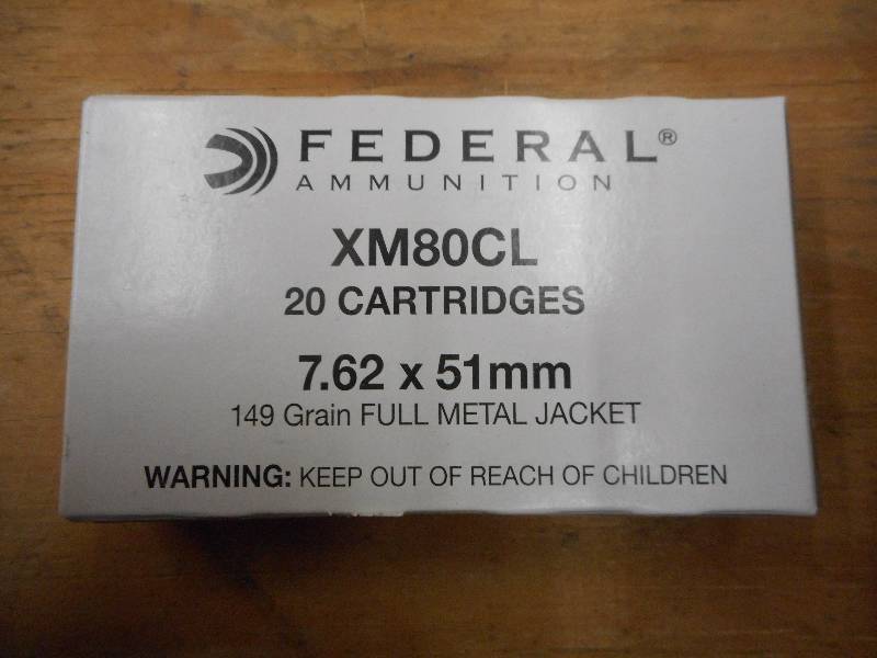 lot 22 image: (20) Rounds Federal XM80CL 7.62x51m...