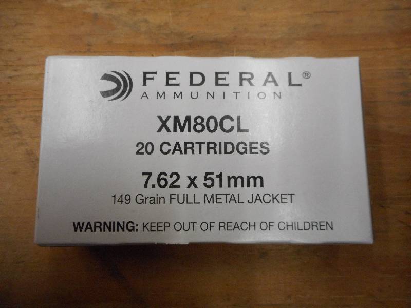 lot 23 image: (20) Rounds Federal XM80CL 7.62x51m...