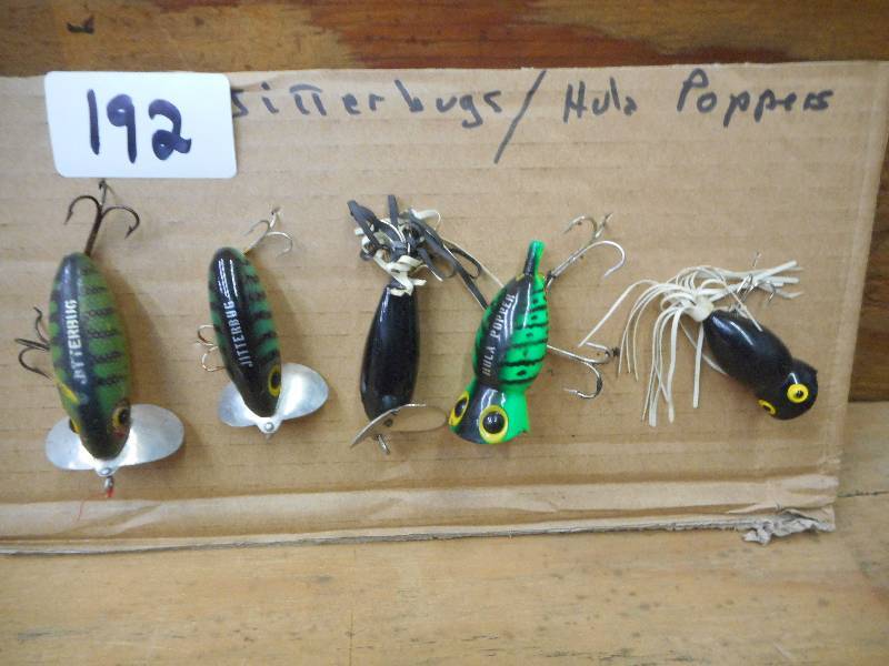 lot 192 image: (5) Assorted JitterbugHula Popper ...