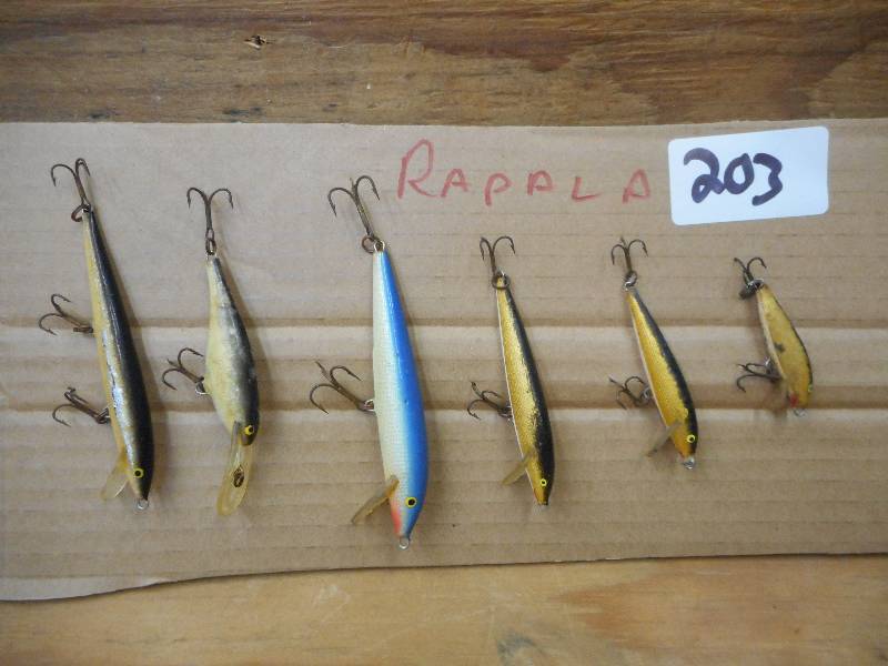 lot 203 image: (6) Rapala Crankbait Lures ...